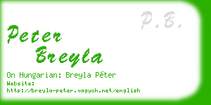 peter breyla business card